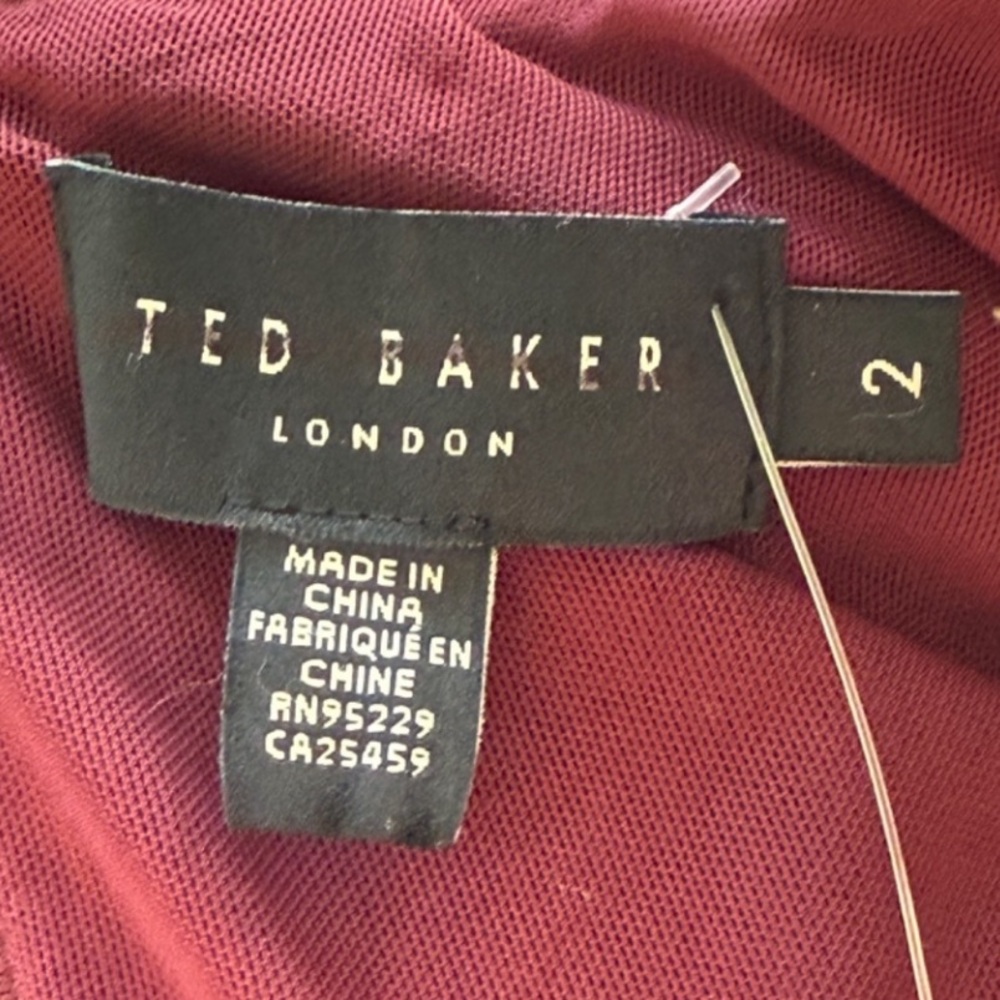Ted Baker Awesome!!!! Burgundy Sequin Long Sleeve Dress, Small. NWOT fits 2-4 - Picture 4 of 9